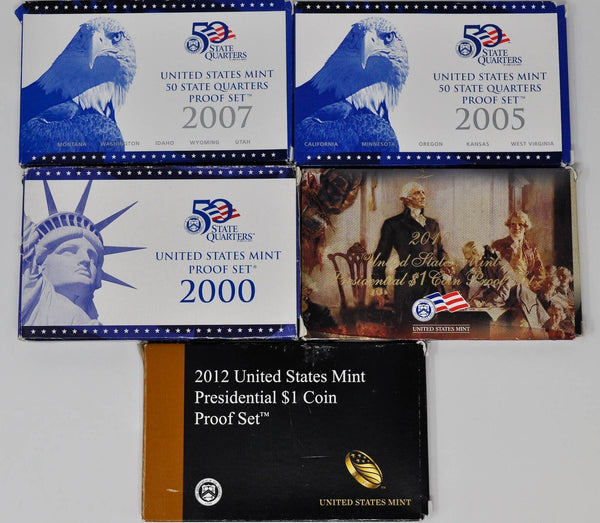 US Mint Proof - Presidential- State Quarters Sets Bundle Lot Clad 5 Sets