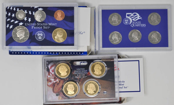 2007 US Mint Proof - Presidential- State Quarters Sets Bundle Lot Clad 4 Sets