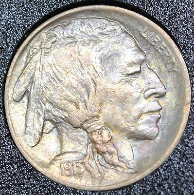 1913 Buffalo Nickel Type 1 - 5c UNC Uncirculated Color Toning - Garden State Coins