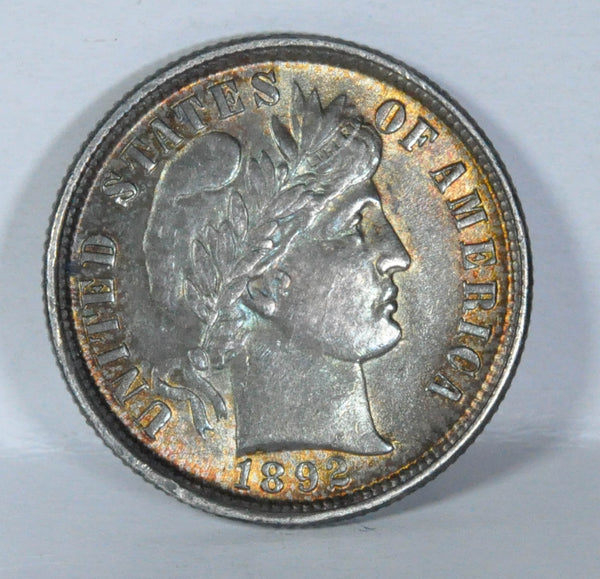 1892 P Barber Dime with Superb Color - Garden State Coins