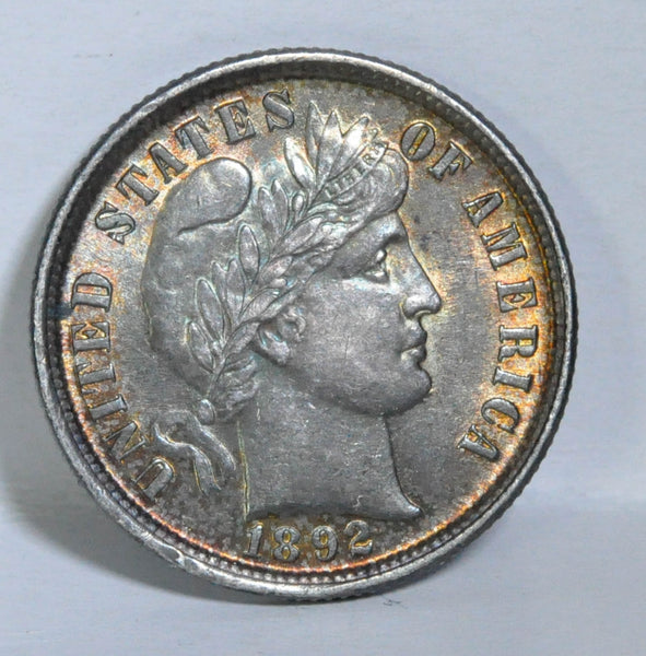 1892 P Barber Dime with Superb Color - Garden State Coins