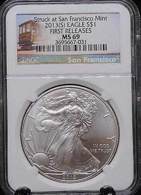 2013 S American Silver Eagle First Releases MS69 NGC - Garden State Coins