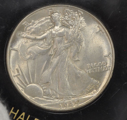 1945 P - Walking Liberty Half Dollar - UNC - Nice Strike - Garden State Coins