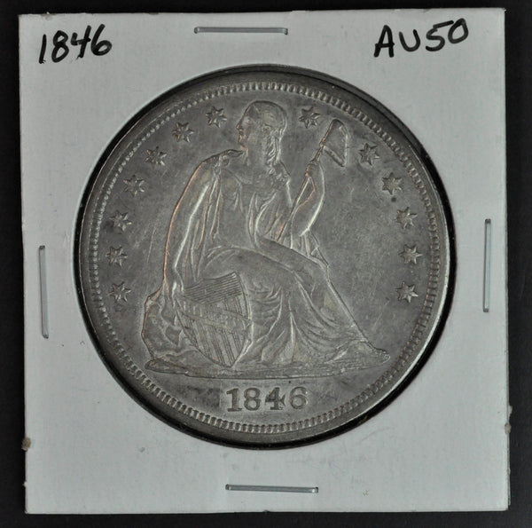 1846 Liberty Seated Dollar - Choice AU