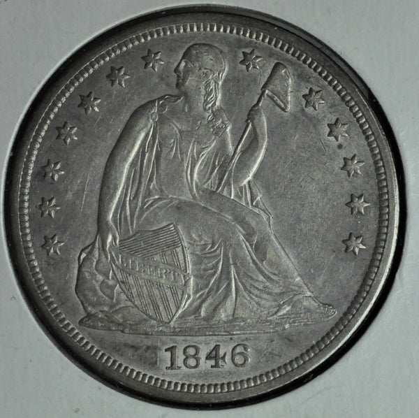 1846 Liberty Seated Dollar - Choice AU