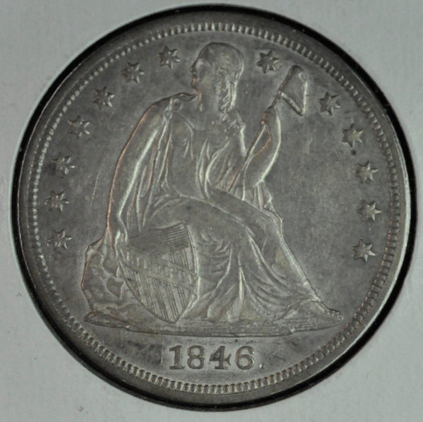 1846 Liberty Seated Dollar - Choice AU