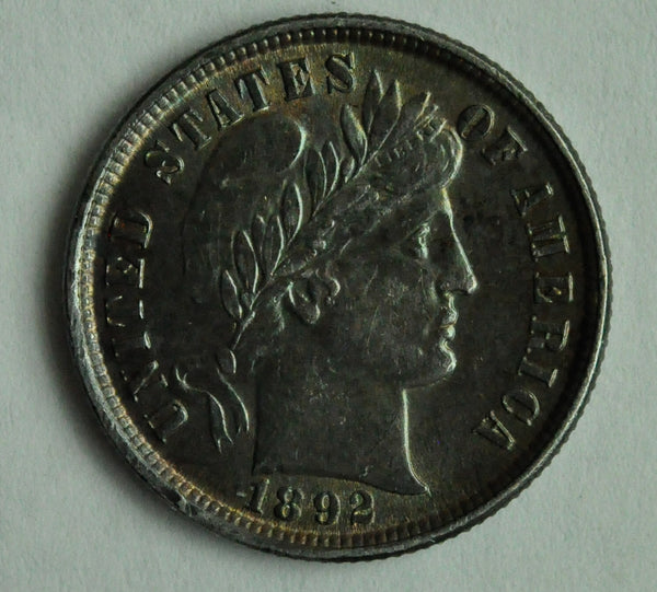 1892 Barber Dime Choice BU