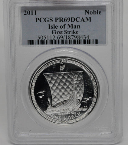 2011 Isle of Man 1 oz Silver Noble PR69DCAM PCGS - Garden State Coins