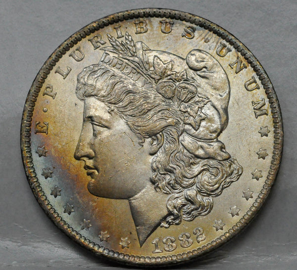 1882 O Morgan SIlver Dollar Choice/Very Choice BU with Rainbow Toning - Garden State Coins