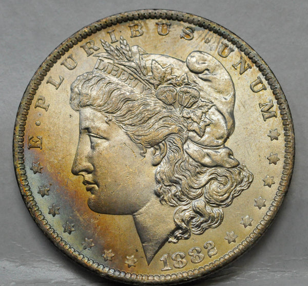 1882 O Morgan SIlver Dollar Choice/Very Choice BU with Rainbow Toning - Garden State Coins